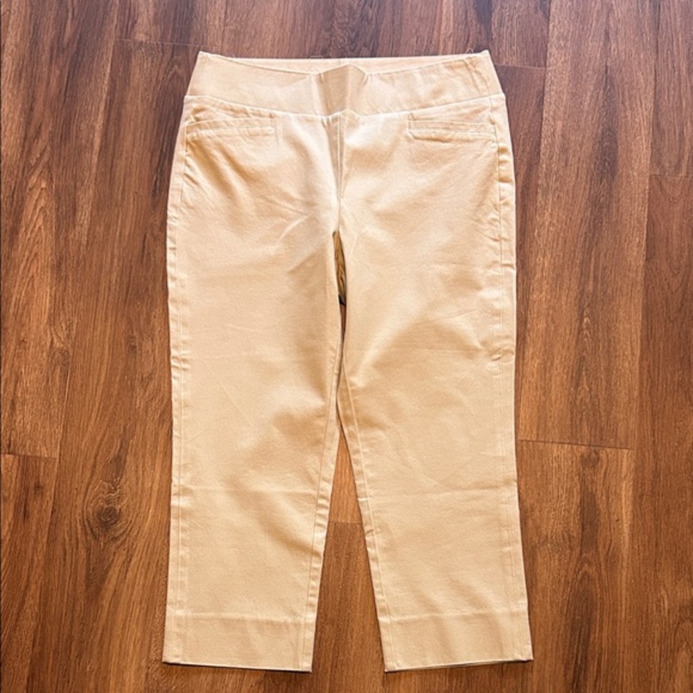 Soft Surroundings Perfect Capris Beige Straight-Leg Pants Size PM Petite Medium